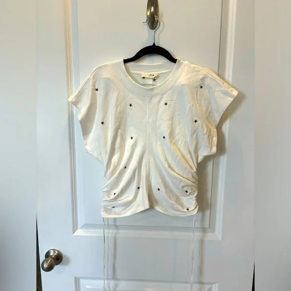 Storia White Top with Stars Size Medium - Picture 1 of 5
